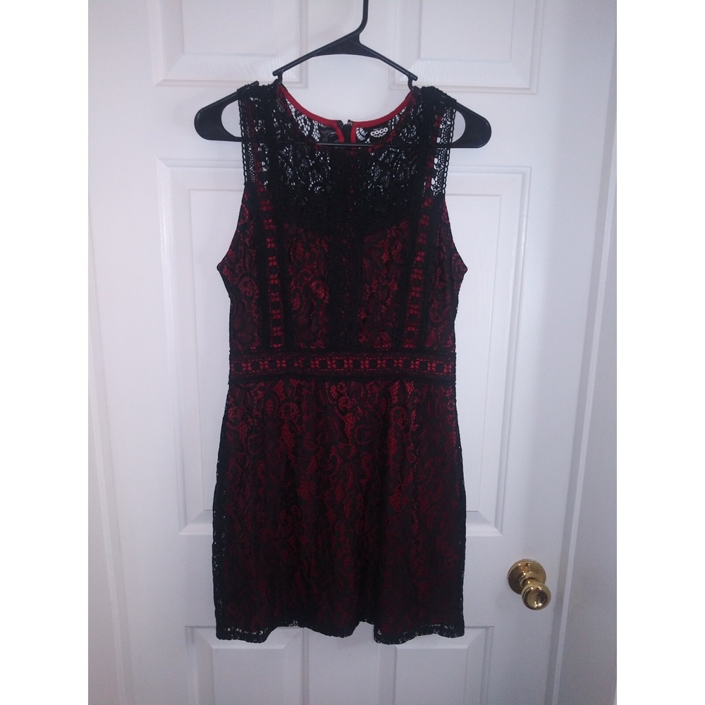 Disney Pixar COCO Girls SizeMedium Black Lace‎ Dress With Red Lining EUC